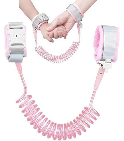 Laisse Sécurité Enfant – Bracelet Poignet 2m – Rotation 360° – Serrure à Clé – Idéale Voyages, Supermarchés, Lieux Publics (Vert)