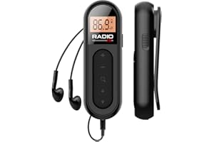 UMOOLO FM Radio, Rechargeable Transistor Radio,Pocket Digital Receiver with Excellent Reception, Earphone, Belt Clip for Jogging,Walking