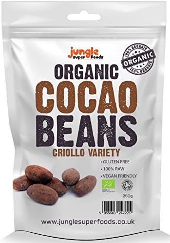 Organic Cacao Beans 100% Raw by Jungle Superfoods 500g