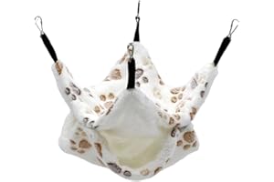 WeddHuis 1 Pièce Hamac pour Cobaye pour Ratons laveurs Petits Animaux Doux Chaud Flocon de Laine Animaux de Compagnie Accessoire de Cage Hamac pour Petits Animaux pour Dormir Hamster (Étoile)