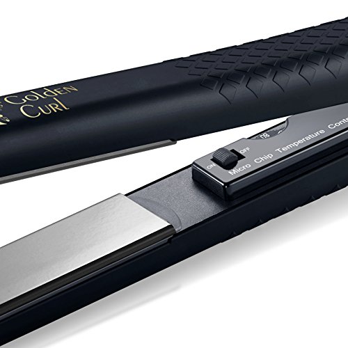Golden Curl Keramik Glätteisen GL806 – Professionell fortgeschrittene Dual Voltage flache Eisen Platten für alle Haartypen (Schwarz) - 4