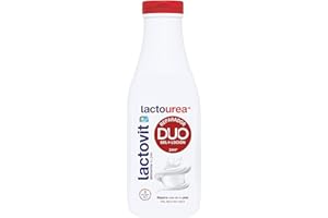 Lactovit Gel + Loción DUO Lactourea, con un 50% de Loción Hidratante Corporal, para Pieles Secas y Muy Secas, 600 ml