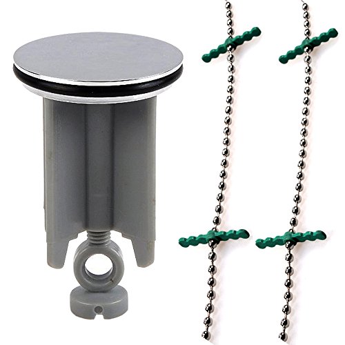 2 Stück Waschbecken-Stöpsel Waschbecken-Stopfen mit Haarfänger-Kette, passend für alle handelsüblichen Waschbecken 40mm hochwertige Qualität - 2