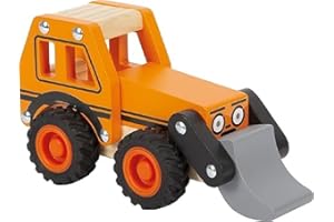 Small Foot Escavatore in Legno Certificato FSC® 100%, Giocattolo con Pala Frontale, per Bambini dai 18 Mesi, 12447