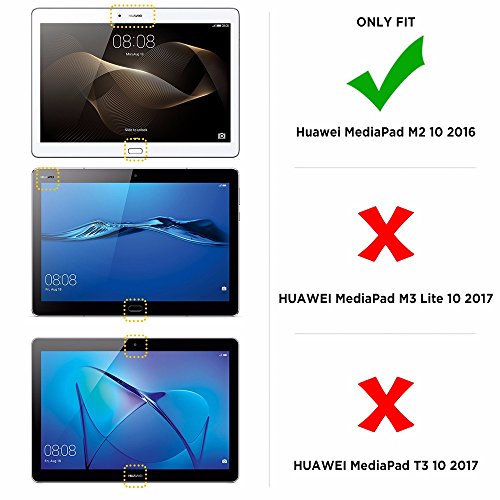 EasyAcc Huawei MediaPad M2 10.0 Hülle Case Tasche PU Leder zubehör hüllen für Huawei MediaPad M2 WiFi 25,4 cm (10 Zoll)/ Huawei MediaPad M2 Standard 25,4 cm (10 Zoll)/ Huawei MediaPad M2 LTE 25,4 cm (10 Zoll) Smart Cover mit Auto Sleep Wake up / Standfunktion (Schwarz, Kunstleder, Ultra dünn) - 2