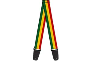 BUCKLE-DOWN BD Sangle de guitare en nylon – Tête de Lion Rasta Reggae Motif