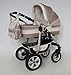 2 in 1 Travel System All in One Set CORAL - incl. Pram and Sport Buggy - 1. Cappuccino-Cream