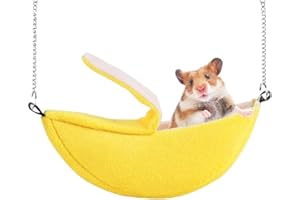 Norhogo Hamak typu Banana, ciepły dom, klatka, hamak dla małych zwierząt, ciepły, pluszowy, legowisko wiszące, klatka, gniazdo do spania, dla szczurów, fretek, szynszyli, myszy wyścigowych, żółty