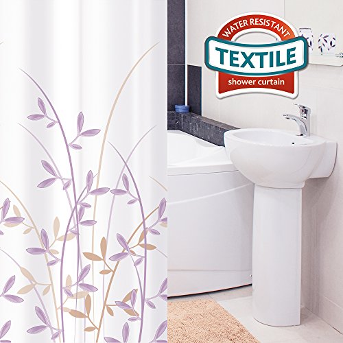 Tatkraft Immanuel Olive Duschvorhang 180X180 cm Wasserabweisendes Textil Polyester 12 Vorhangringe - 3