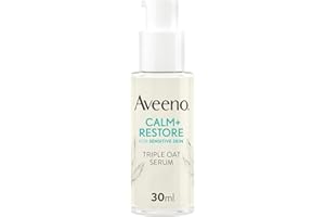 AVEENO Face CALM+RESTORE Triple Oat Serum (1 x 30ml), Instantly Smoothing Face Serum with Triple Oat Complex and Calming Feverfew for Fortified Skin, 24h Moisturisation, Face Care for Sensitive Skin