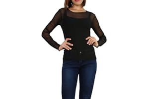 MISS ROUGE Señorita Roja: Camiseta, red,Top de Vela Transparente,Talla única 36-40