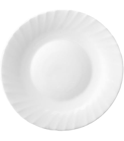 Van Well Bormioli Rocco Toledo - Set 6 Piatti Fondi In Vetro Opale Bianco 24 Cm - Resistenti, Per Microonde E Lavastoviglie