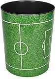 Motiv Fußballfeld Läufer 26665 Motiv-Papierkorb Fußballfeld, 13 Liter Mülleimer, perfekt für das Kinderzimmer, rund, stabiler Kunststoff