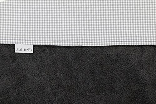 BEBILINO ® Patchwork Babydecke Kinderwagendecke und Baby Kuscheldecke 70×100 cm MINT GRAU - 2