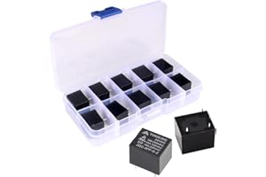 GUUZI 10 Piezas Relé de Potencia SPST Tipo PCB DC 24 V Bobina 4 Pines Mini Relé de Bobina de Potencia JQC-3F SPST