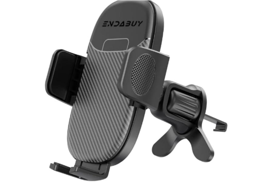 ENDABUY® Soporte de Télefono Móvil para Coche [Gancho Metálico Resistente] Liberación con un Solo botón. Rotación 360°.