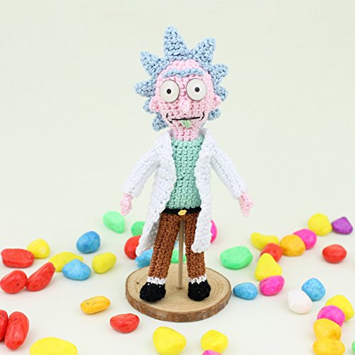 Rick de Ganchillo Hecho a Mano, Muñeco de Peluche, Amigurumi, Regalo,