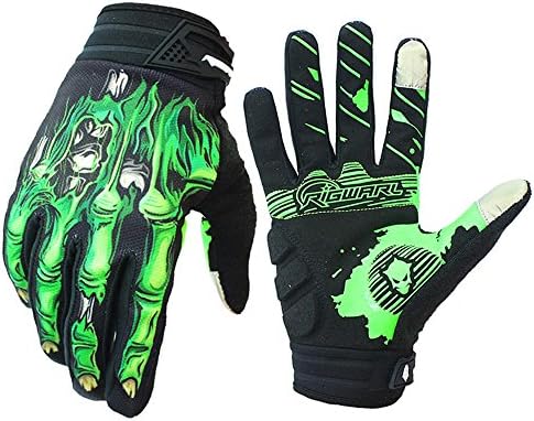 Cycling Sport Gloves, Touch Screen Technology, Skeleton Bones Full-Finger Workout Gloves, Shock Absorbing Design, for Riding, hiking, Mountain climbing, Windproof
