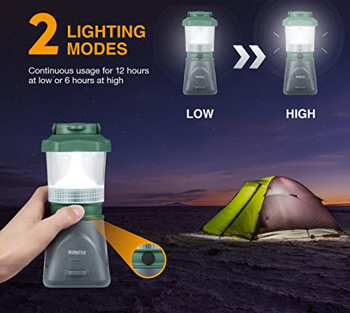 AVANTEK LED Laterne Solar Taschenlampe Campinglampe, 2 Helligkeit Modi mit Eingebautem Akku, Außenleuchten für Wandern, Camping, Notfall, Hurricanes, Garten - 3