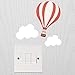 V&C Designs ™ Hot Air Balloon Light Switch Wall Sticker Kids Room Children's Wall Sticker Wall Quote Lettering Vinyl Decal Mural Transfer Baby Nursery Children's Bedroom Toddler Room Geometric Playroom Decoration Wall Decor Boys Room Girls Room Various Colours Available