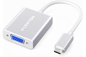 LENTION Adaptador de Cable USB C a VGA, Convertidor Tipo C a Monitor VGA para MacBook Pro 13/14/15/16 2016-2023, Nuevo Mac Air/Surface, MacBook 12, etc, Stable Driver Certificado (CB-1080VGA, Plata)