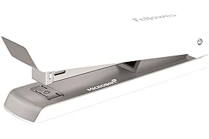 Fellowes Jam Free Stapler, 20 Sheet Capacity - LX820 Full Strip Antibacterial Manual Stapler- Uses Both 24/6mm and 26/6mm Staples - White