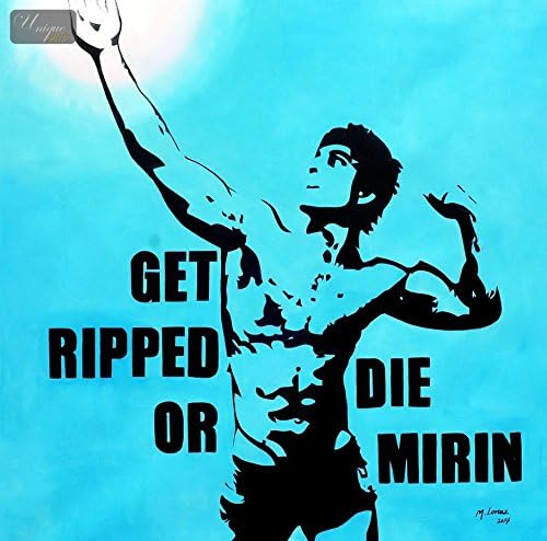 Unique Arts HOMAGE TO ZYZZ GET RIPPED OR DIE MIRIN 48x48 OIL PAINTING