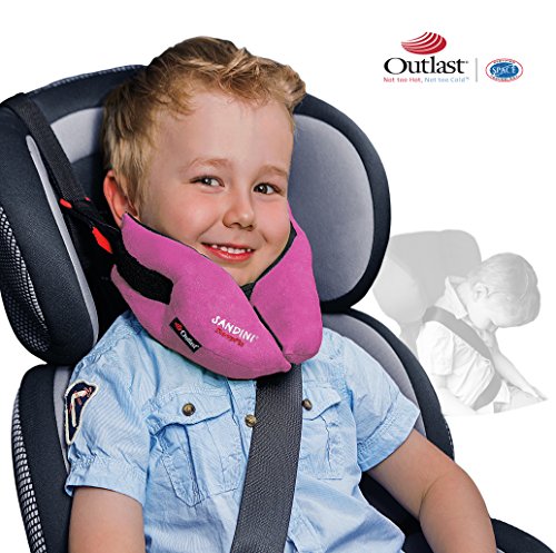 SANDINI SleepFix® Kids – Kinder Schlafkissen/ Nackenstütze/ Nackenkissen mit Stützfunktion und Temperaturausgleich – VIELE FARBEN – Exklusiv mit Outlast® Temperaturausgleich erhältlich – Kindersitz-Zubehör für Auto/ Fahrrad/ Reise – Verhindert das Abkippen des Kopfes im Schlaf – Designed in Germany/ Made in EU/ German Design Award WINNER 2017