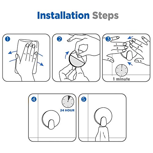 Ecooe Handtuchhaken Haken Kleiderhaken wasserdicht 3M Selbstklebend Ohne Bohren Bad und Küche Gebürstetes Edelstahl 2 STÜCK - 3