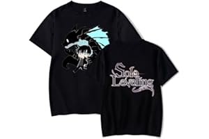 SAGEAM Garçon Fille Solo Leveling T-Shirts à Manches Courtes Sung Jin-Woo Été Shirt Hip Hop Tee