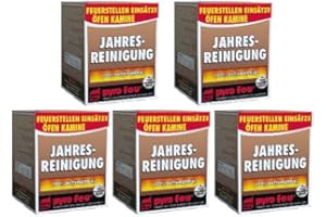 PYRO FEU 5X Jahresreinigung Entrußer für Ofen & Kamin alle Rohre einschließlich Edelstahl