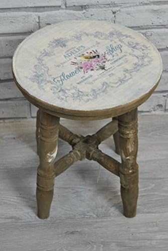 Rustic Stool Wooden with ADELE'S Flower Shop Floral Rose Seat