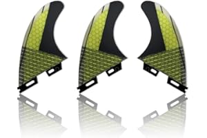 UPSURF Tabla de Surf Base FCS2 Aletas Fibra de Vidrio Tri Fin Carbón Thruster Set Tener Panal para Surfear