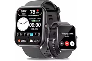 SOLEILX Smartwatch Uomo Donna 1.91" Orologio Intelligente Batt 320mAh, Chiamate Bluetooth, Fitness, Contapassi, Sonno, Cardiofrequenzimetro, Salute Femminile, Monitor SpO2, IP68, Android/iOS Istruz. ITA Nero