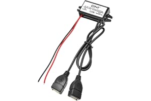 Heemol Adaptador USB de 12 V a USB, 12 V a 5 V, 3 A, 15 W, CC, módulo convertidor de corriente CC a CC para coche (USB dual)