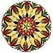 Produktbild Grund Badematte 100% Polyacryl, Ultra Soft und saugfähig, Badteppich Rutschfest, ÖKO-TEX-Zertifiziert, 5 Jahre Garantie, Mandala des Lebens, Badteppiche 60 cm rund, grün gelb