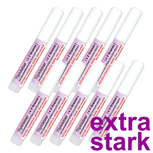 Nailfun 10 Stück Tipkleber – Nagelkleber 2 g – extra-strong - 2