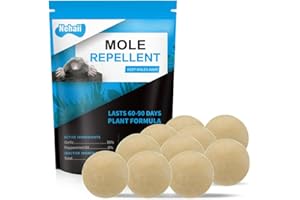 Nehaii Mole Repellent Balls, Effective Mole Deterrent for Gardens UK, Easy to Use Mole Repeller for Outdoors, Prevents Damage to Lawns & Gardens, Mole Repellent Safe for Pets 10pcs