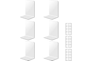Gsakskdsap 6 Pcs Sujeta Libros Estanteria, 10 x 10 x 13 cm Sujetalibros Acrílico Transparente, Antideslizante Resistente Organizador Libros Adecuado para Escritorio, Oficina, Escuela, Biblioteca