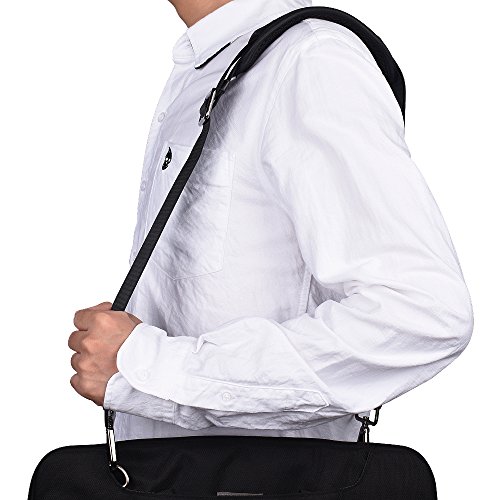 Qishare Universal Ersatz-Schultergurt Abnehmbarer weicher, gepolsterter verstellbarer Gürtel mit Metall-Drehhaken für Gepäck-Duffel-Computertaschen Laptop-Tasche Crossbody-Tasche (Schwarz,150cm) - 6