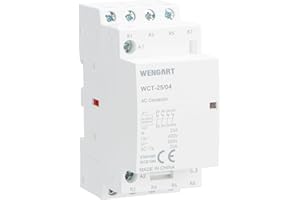 Wengart Contacteur triphasé WCT-25,contacts 4P 4NC,AC230V 25A,facile à installer et à entretenir, adapté aux non-professionnels