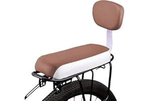 vepoty Bike Back Seat Cushion Universal Soft Bicycle Rear Seat Cushion Leather Bicycle Manned Cushion with Back