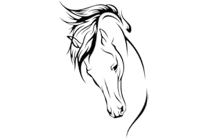 ARTISTIC SPONGE Pochoir réutilisable en forme de tête de cheval - Pour chambre d'enfant amusante et moderne - Motif animal - En PVC - Taille XS - 50 x 70 cm