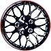 Produktbild 4x Radkappen Radblenden MIAMI SCHWARZ ROT BLACK RED 15 Zoll (4 Stück)
