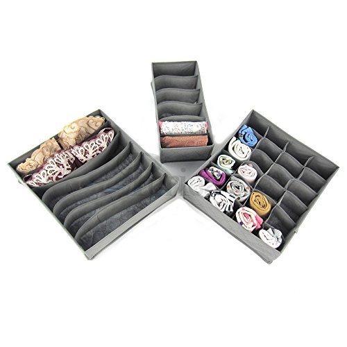 Periea - Schubladeneinsätze (Packung mit 3) - Katrina (Grau)