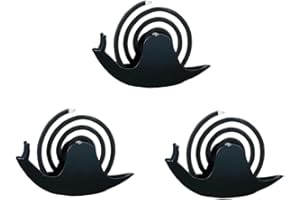 QICHENX Porta Zampirone in Metallo Lumache a Spirale,Porta Rocchetti per Zanzare,Supporto per Incenso, Per In Ferro Porta Bobina Insetti Da Interno o Da Esterno (Nero*3)
