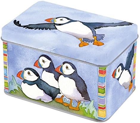 Emma Ball Puffin Small Rectangular Lidded Storage Tin