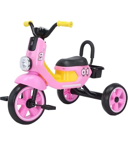 The Bugs Tricycle Bébé 3 Roues – Porteur ScuttleBug Pliant – Dès 12 Mois – Direction Facile, Roues Silencieuses Anti-Rayures – Pour Intérieur/Extérieur – Rouge Coccinelle