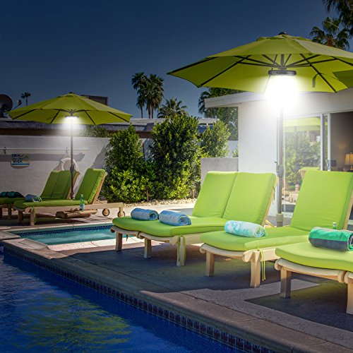 Amir LED-Schirmleuchte, Cordless 28 LED Patio Umbrella Light, 3 Modi Sonnenschirm beleuchtung, Batteriebetriebene Regenschirm Pole Light Zelt Licht für Regenschirme, Camping Zelte oder Outdoor Use - 2