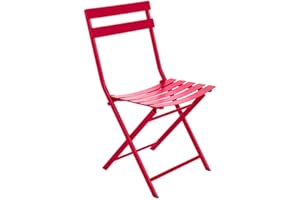 Hespéride - Chaise de Jardin Pliante Greensboro Grenade - Acier Traitement Antirouille Renforcé - Dim 50 x 42 x 81 cm - Meuble d'Extérieur Pliable